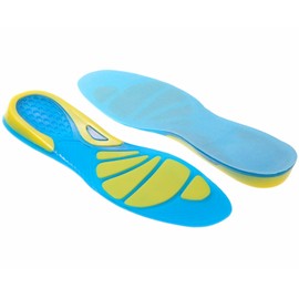 PhoenixSole Sports Insole, High Density Gel Cushion, Footbed, Shock Absorption, Antibacterial, Odor Resistant, Breathable, Sports, Walking, Town (Large)