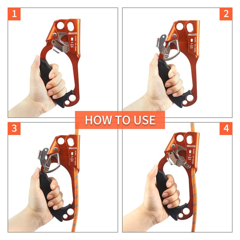 NewDoar Left Hand Ascender Rock Climbing Tree Arborist Rappelling Gear