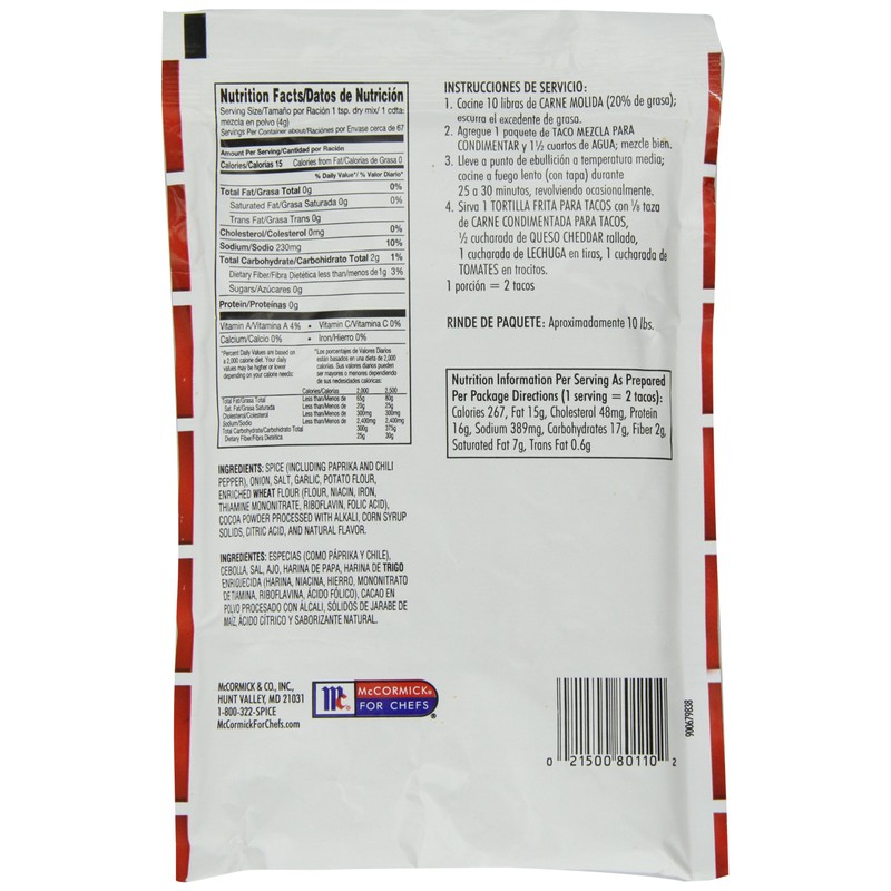 Lawrys Taco Seasoning Mix, 9 -Ounce Packages (Pack of 6)