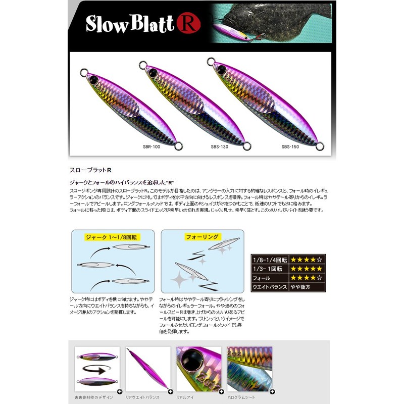 パームス(Palms) メタルジグ ルアー ゼッツ スローブラットR 60g コットンキャンディー SBR-60/H-49