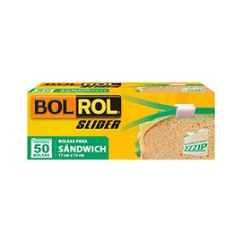 Bol Rol Bolsas Herméticas con Slider para Sándwich, 17 x 15 cm