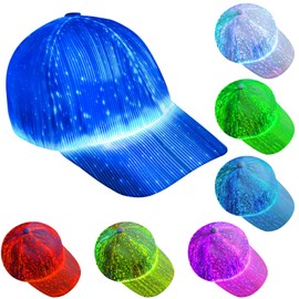 Gorra de Béisbol Iluminada con Luz LED de 7 Colores Gorro de Fibra Óptica Resplandeciente para Suministros para Fiestas (1)