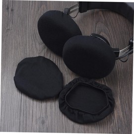 KONTONTY 1 Pair Stretchable Headphone Covers Washable Ear Sleeves for Earcups Sanitary Protector for Over Ear Headphones Black Sweat Absorbing Fast Drying