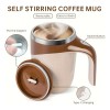 Taza Con Agitador Magnético, Acero Inoxidable, Café Marrón