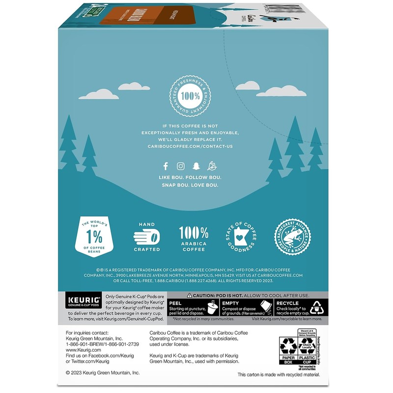 Caribou Blend Coffee Keurig K-Cup Pods, Medium Roast, 24/Box (6992)