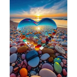 Paint by Number for Adults Beginner Canvas Landscape Love Stone - Painting by Numbers Kits with 3 Brushes and Acrylic Paint for Gift and Home Wall Decor Inch12X16