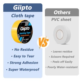 Giipto Pickleball Court Tape - 2" x 262 ft Professional Pickleball Marking Kit Yellow Tape for Temporary Court Lines with No Residue Durable Floor Marking Tape for Gym, Driveway, Backyard