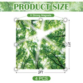 CNSJ 4 Pcs 2 x 2 Feet Fluorescent Light Covers Magnetic Forest Ceiling Light Classroom Reducing Harsh Glare Flicker Led Filters Shield for Office Home Hospital Studio School Drop Decor