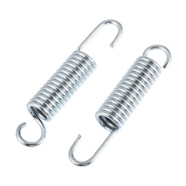 X AUTOHAUX Set of 2 Universal 80mm Length Motorcycle Brake Pedal Return Spring Motorcycle Side Kickstand Spring Silver Tone Metal