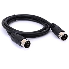 HTGuoji Midi DIN Cable 6 Pin Male to Male DIN Male Instrument Converter Adapter Midi 6 Pin Audio Cable for Microphone Guitar (1 meter)