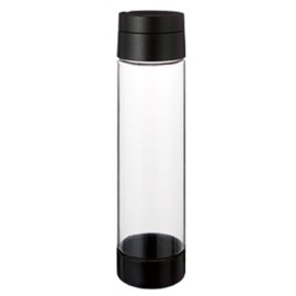 Gowell MOTTERU MO-3002-009 Water Bottle, Clear Bottle, Direct Drinking, Plastic, Slim My Bottle, Stylish, Convenient Handle, 19.6 fl oz (550 ml), Black