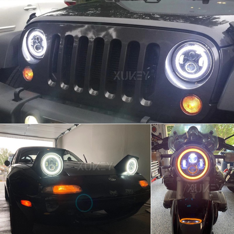 milelightpart-us DOT 7inch LED Headlights + Tail Lights Combo For