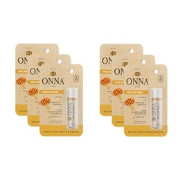 Onna Bálsamo Para Labios Miel Natural FPS 15, 4g 6pack