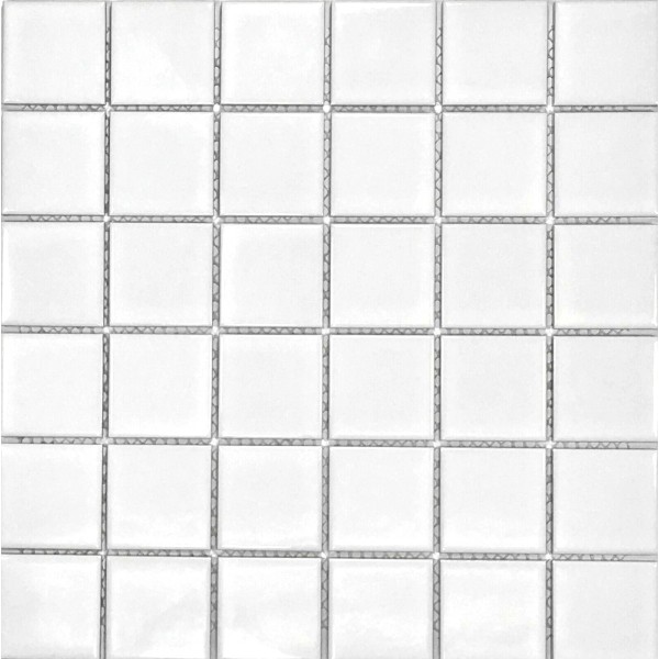 Squarefeet Depot White 2x2 Shiny Porcelain Mosaic Tile Backsplash Wall