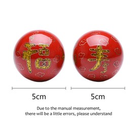 STCREE Chinese Baoding Balls Health Exercise Massage Balls for Hand Therapy Luck and Longevity Red Balls with Box Birthday Gift TQGJST135 5cm