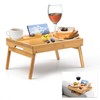 Lavievert 2-in-1 Bed & Couch Arm Tray, Bamboo Sofa Clip