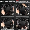 GIANT PANDA Microfiber Leather Steering Wheel Cover for Honda Accord,Civic,CR-V,HR-V,Pilot(Diamond-Pattern-Black+Red
