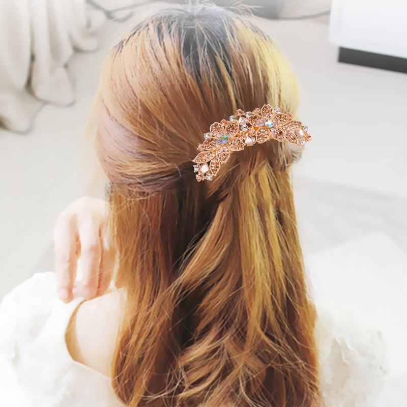 Sankuwen Women Rhinestone Inlaid Flower Hair Comb Hairpin Barrette Accessory,Also