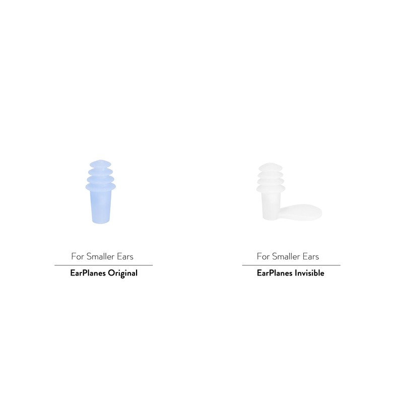 EarPlanes+ Invisible Airplane Travel Ear Protection Clear Low-Profile Design (Small,