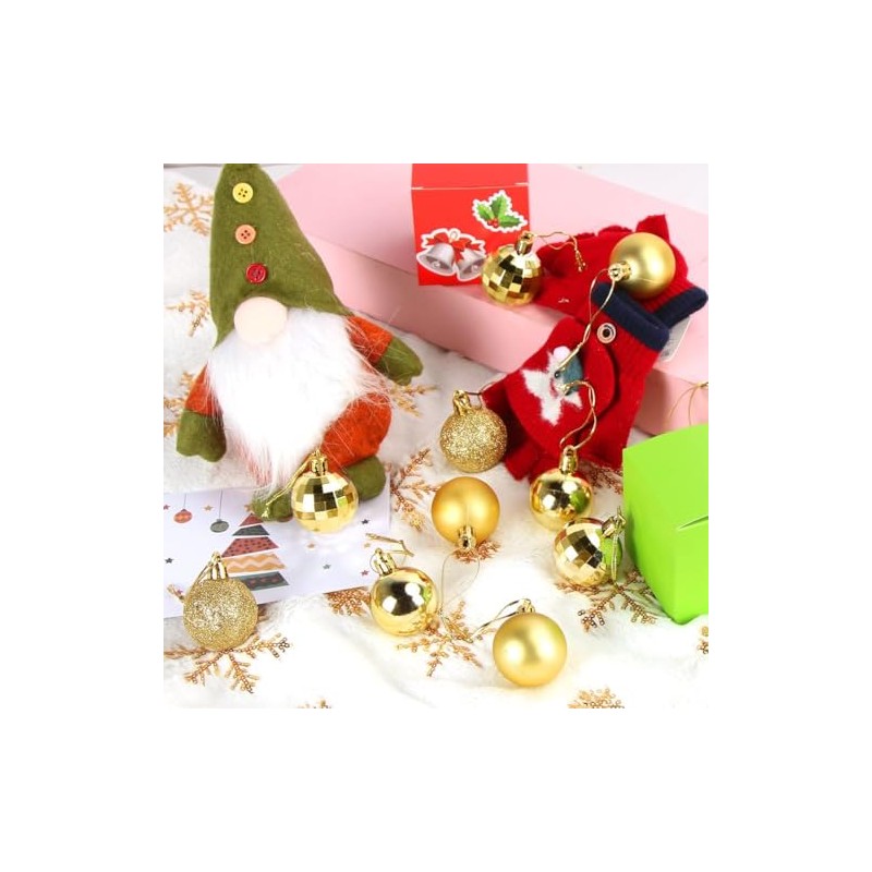 24 PCS 6CM Esferas Navideñas, Adornos para Arbol de Navidad,