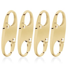 4 Zipper Fasteners for Backpacks, Anti-Theft, Removable Zipper Clips, Small Zipper Clips, Carabiner for Separating for Travel, Camping and Outdoor (Gold)