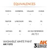 AK Acrylics 3Gen AFV AK11372 Washable White Paint (17ml)