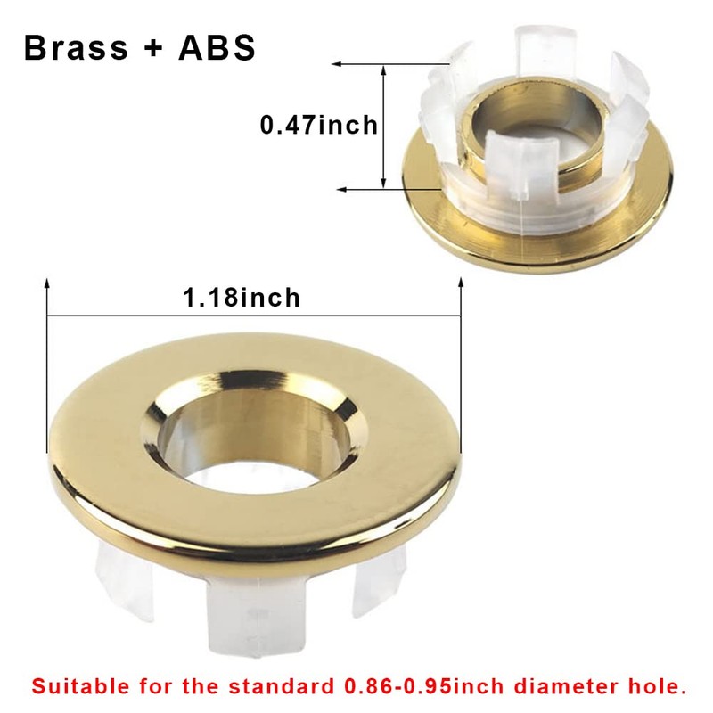 2Pcs Sink Overflow Cover, Sink Trim Overflow Ring, Round Caps