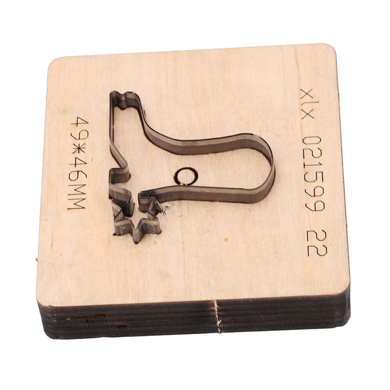 Leather Punching Die Shoe Shaped Alloy Steel Blade Birch Base