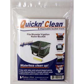 Quickn’Clean® Disposable Paint Bucket Liner 5-Pack. Custom fits Wooster® 4-Gallon Paint Bucket.