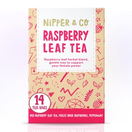 Nipper & Co, Red Raspberry Leaf Tea Pregnancy (14 Reusable Bags = 42 Cups) Natural & Biodegradable Baby Shower Pamper Kit, New Mum To Be Gift Hamper Present, Baby Shower Gifts