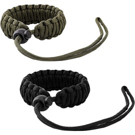 MoKo Universal Paracord [ 2 Pack ] - Nylon Adjustable Comfortable Heavy Duty Camera Wristband Bracelet, Braided Hand Grip Strap for Video Camcorder, Binoculars and Digital Camera, Black & Army Green