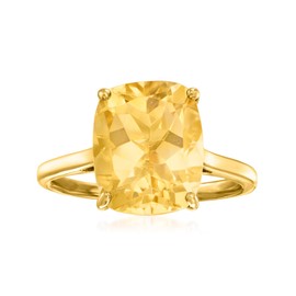 Ross-Simons 4.60 Carat Citrine Ring in 18kt Gold Over Sterling. Size 6