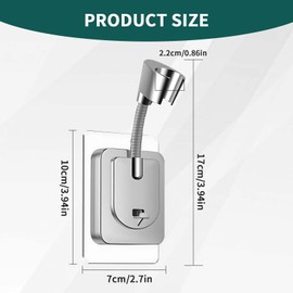 Shower Head Holder Wall Mount, 360° Adjustable Handheld Shower Head Holder, No-Drill Strong Adhesive Shower Wand Holder, Waterproof Shower Handle Holder for Bathroom Accessories Chrome Finish
