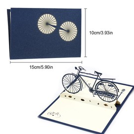 Tadipri Pop Up Card with Envelope Card, 3D Greeting Card for Bike, Folding Greeting Card, Retro Bicycle Postcard, for Family, Friends, Colleagues