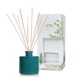 Thymes Petite Reed Diffuser Set – Includes Rattan Wood Sticks, Fragrance Oil, & Glass Bottle – Home Fragrance Oil Diffuser – Luxury Home Decor – Guest Bathroom Essentials (Cyprus Sea Salt, 4 fl oz)