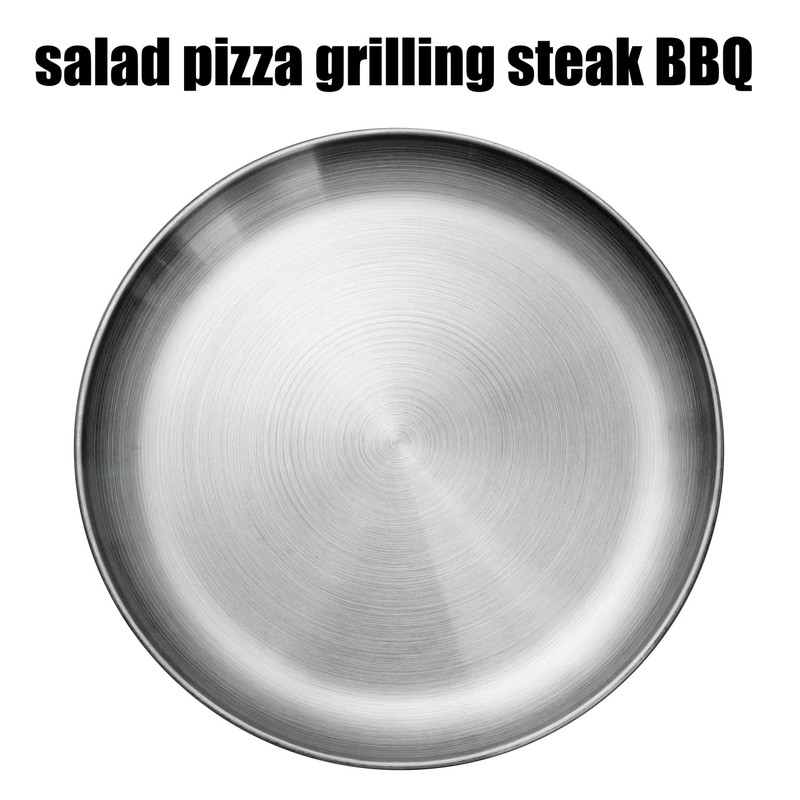 CAMBUY Stainless Steel Plates 9 inch 304 Metal Lightweight Unbreakable