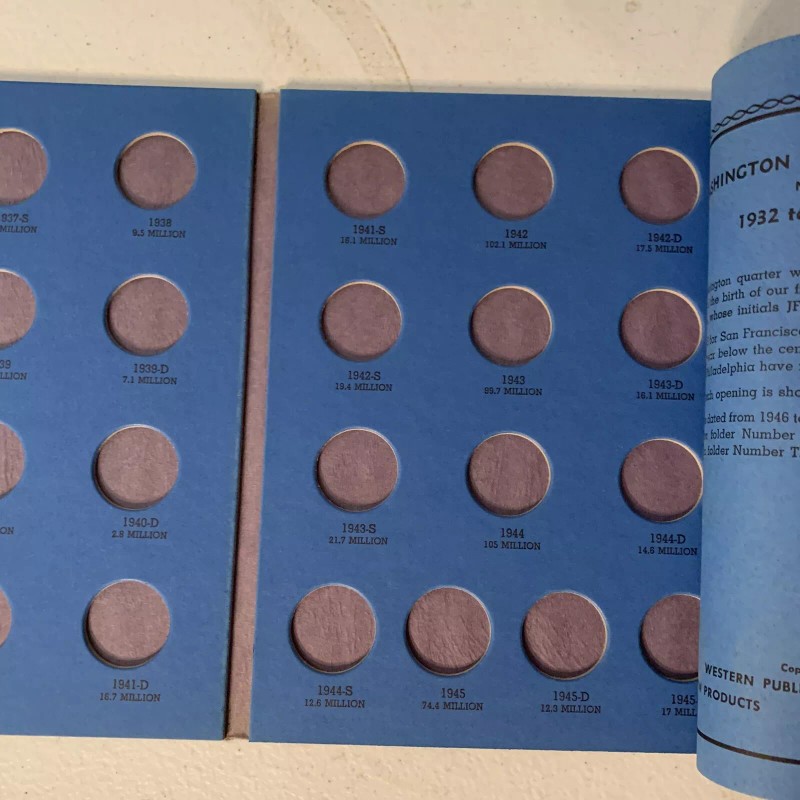 Whitman Coin Book Album Washington Head Quarter 1932-1945 Num One