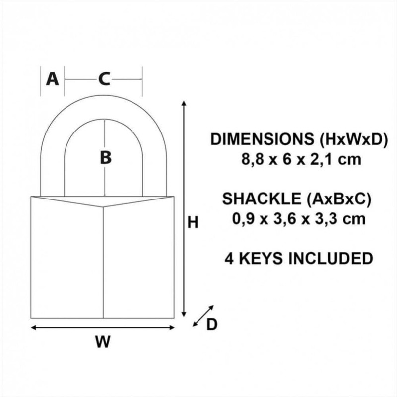 Master Lock 2960EURD Key Padlock with Extra Thick Solid Brass