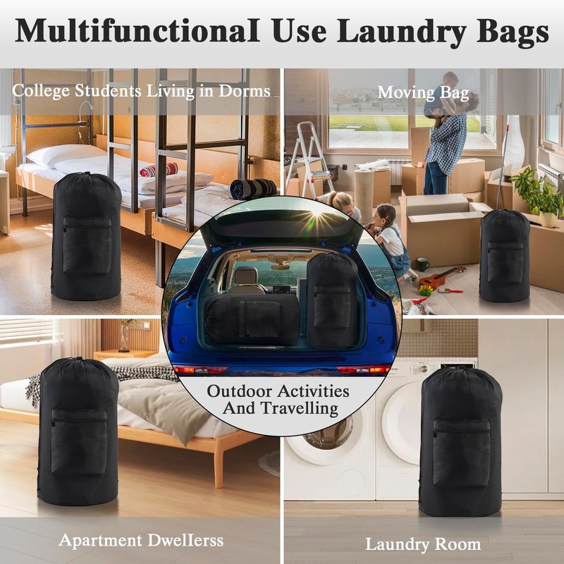 OTraki Laundry Bag Backpack, Large Travel Laundry Bags with Adjustable