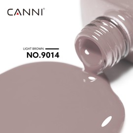 CANNI Light Brown Gel Nail Polish, 1Pcs Nude Gel Polish Nude Grey Color Nail Polish Gel High Gloss Soak Off U V Gel Nail French Nail Manicure Salon DIY