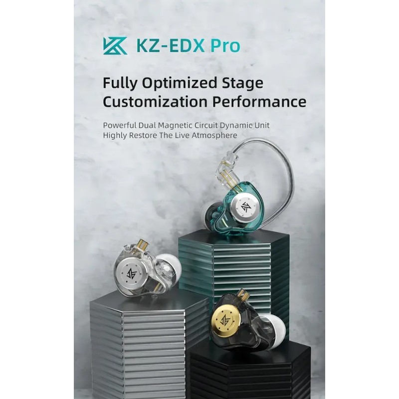 Audífonos in-ear KZ EDX Pro Gamer Con Micrófono color negro