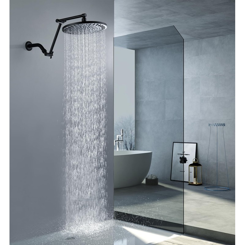 BRIGHT SHOWERS Brass Shower Arm Extender for Rain and Handheld