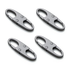 zelin Anti Theft Zipper Clips Double Opening, 4Pcs Zinc Alloy Zipper Pull Replacement for Travel, Commuting and Camping (Space Grey)