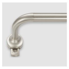 Room Darkening Rods, Single Window Rods 28-86 Inch(2.33-7.17ft) Telescoping Wrap Around Curtain Rod Splicing Structure With Hidden Base Bracket, Matte Nickel