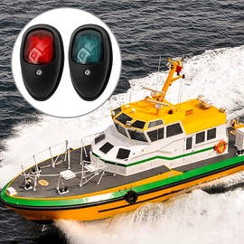 laffoonparts 2PCS LED Boat Navigation Lights, Waterproof Boat Bow Light, Red and Green Sidelights, 12V IP65 Marine Boat Lights for Pontoon, Skeeter, Power Boat, Fishing Boat, Yacht, Skiff (Black)