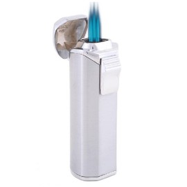Magic Trio Satin Finish Triple Flame Torch Cigar Lighter With Punch