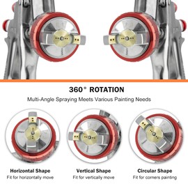 R500 LVLP Air Spray Gun with 10pcs 650ml Disposable Cups 1.3/1.5/1.7/2.0mm Nozzles, Automotive Paint Guns R500 Paint Gun Sprayer for House Painting, Car, Furniture (R500 with 10PCS Disposable Cups)