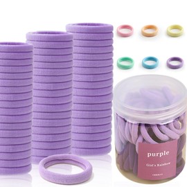 Hair Ties 100 Pcs Seamless Hair Ties Ponytail Holders Hair Accessories hair ties No Damage Thick Hair ties, hair ties for women hair bands for girls hair tie for man Purple hair ties