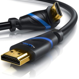 CSL - 8K HDMI Cable 2.1 Angled 90° - Angle Plug 90 Degree - 8 K @ 60 Hz with DSC - 7680 x 4320-3 m (Metres) - HDMI 2.1 2.0a 2.0b - 3D - UHD II - Dynamic HDR-10+ - eARC - VRR - Dolby Vision
