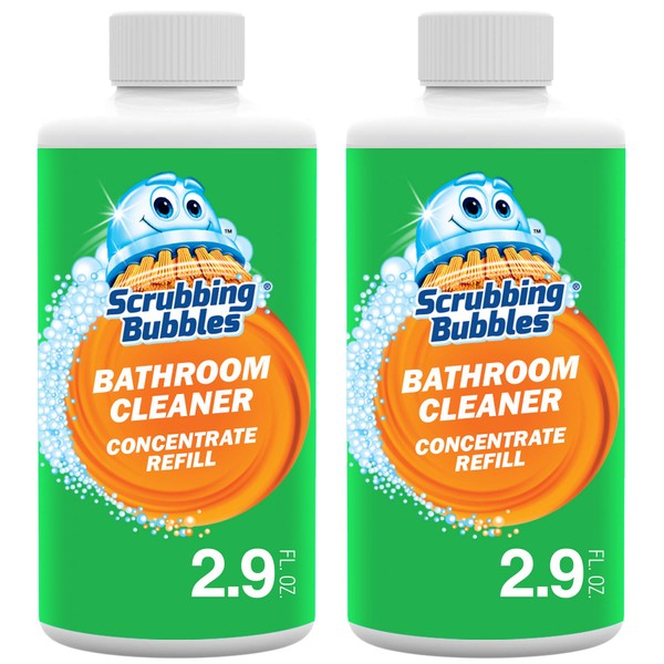 Scrubbing Bubbles Multi Surface Bathroom Cleaner Concentrate, Two 2.9 oz Concentrated Refill Bottles